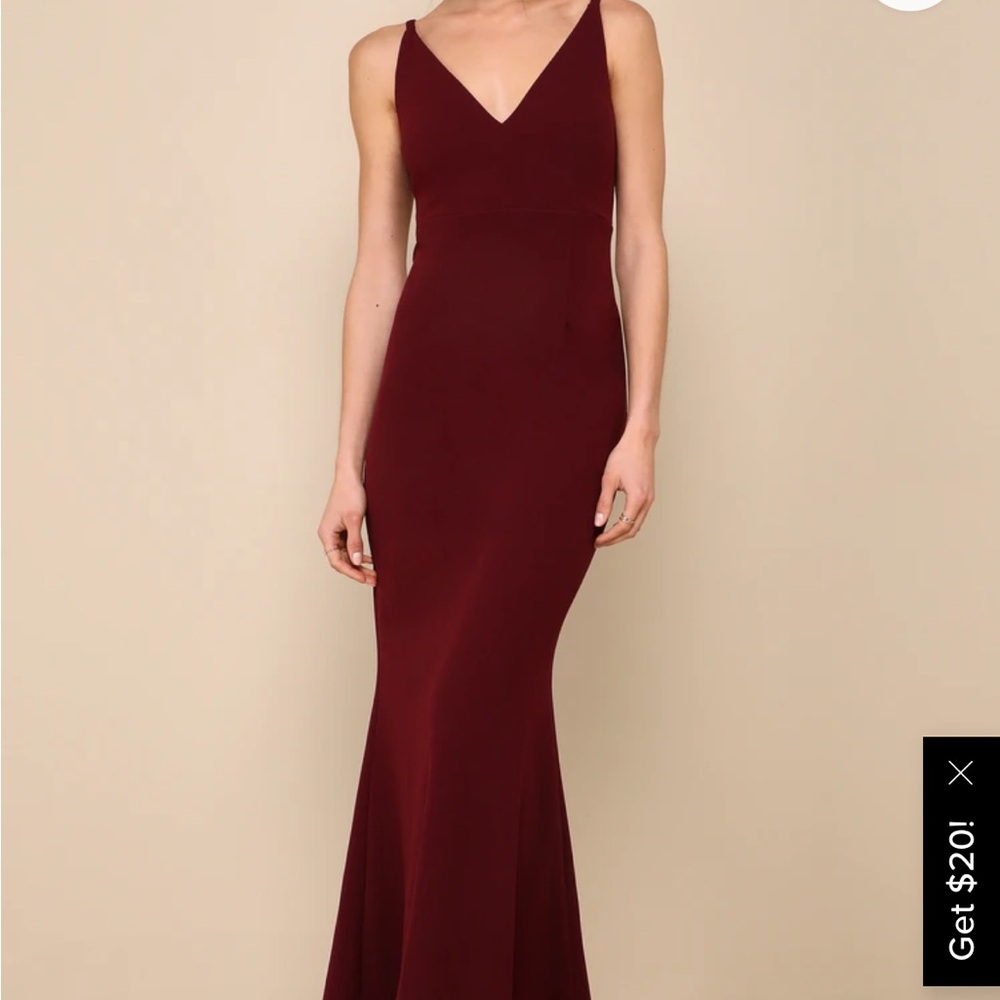 Elegant Burgundy Evening Gown